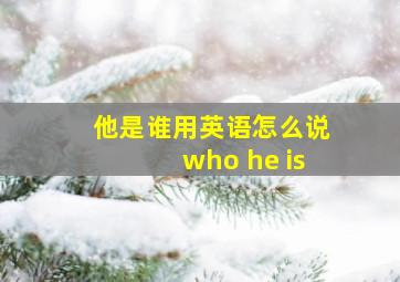 他是谁用英语怎么说who he is